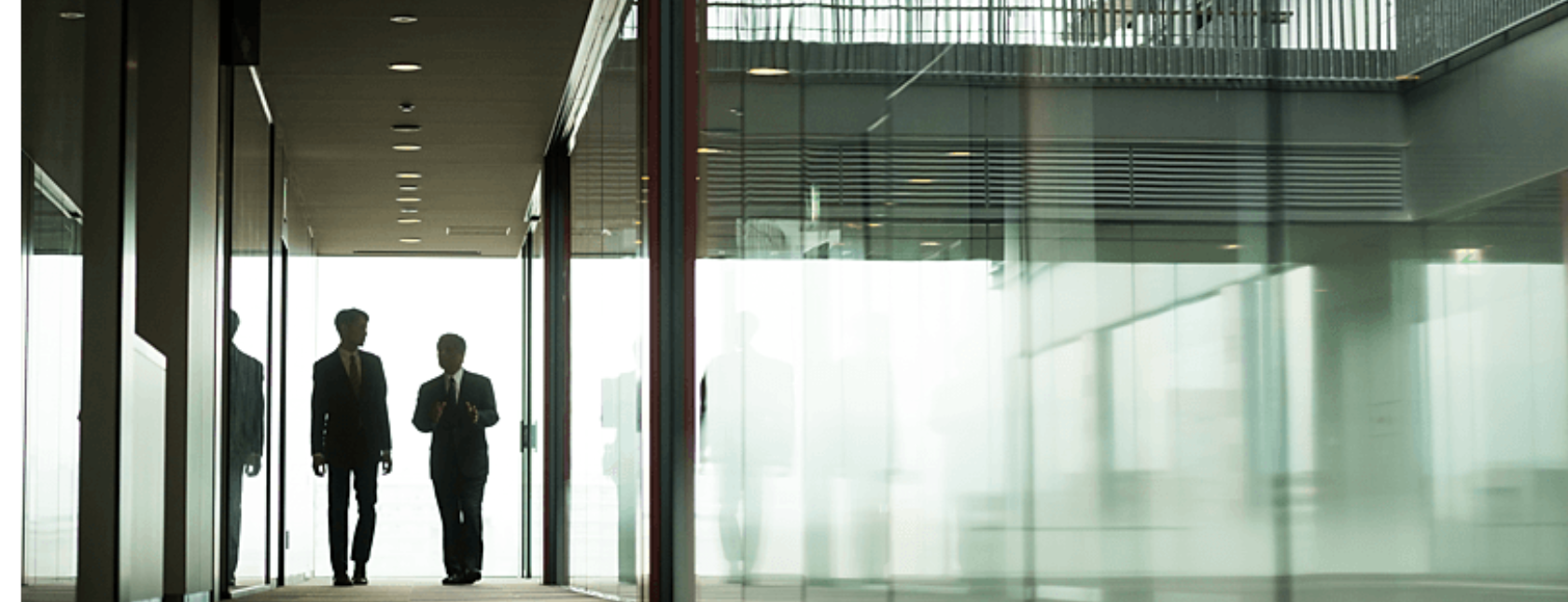 People in a company building