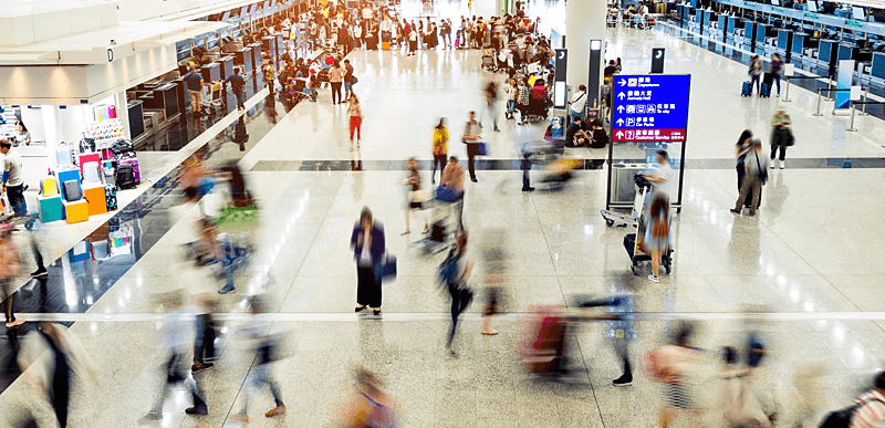 crowded airport