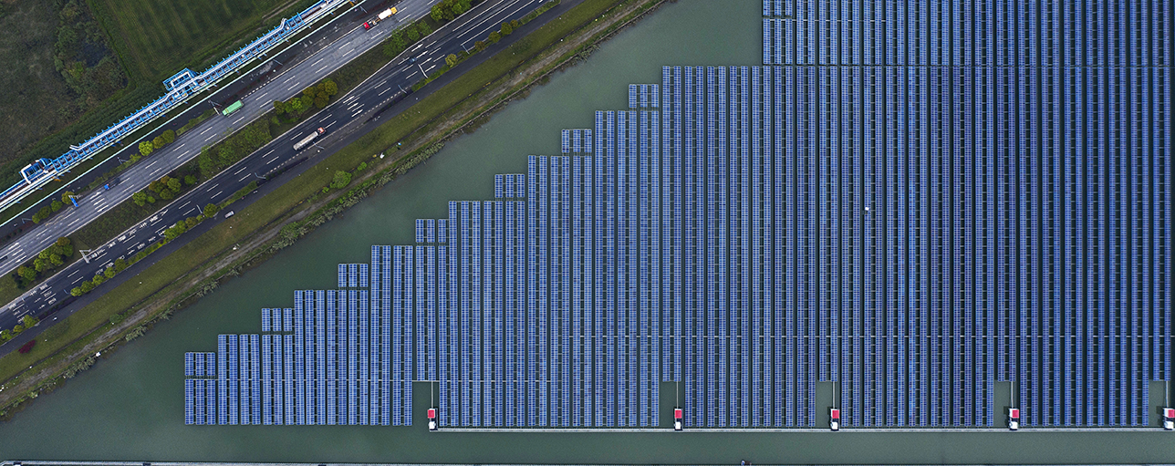 Floating solar farm