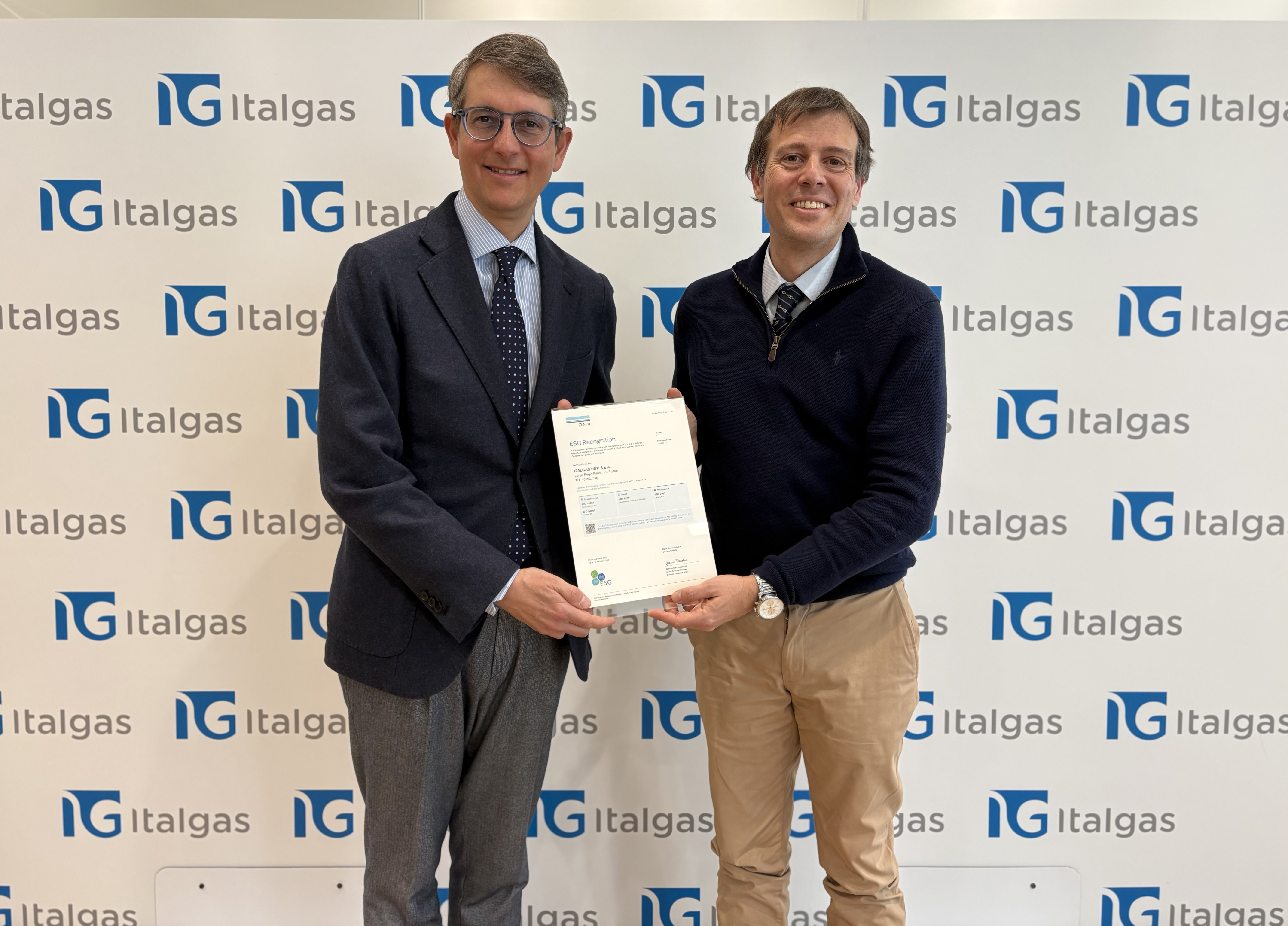Consegna ESG Recognition a Italgas Reti