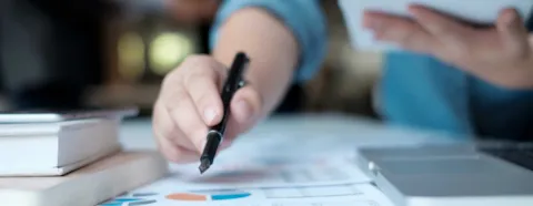 Business person analysing performance